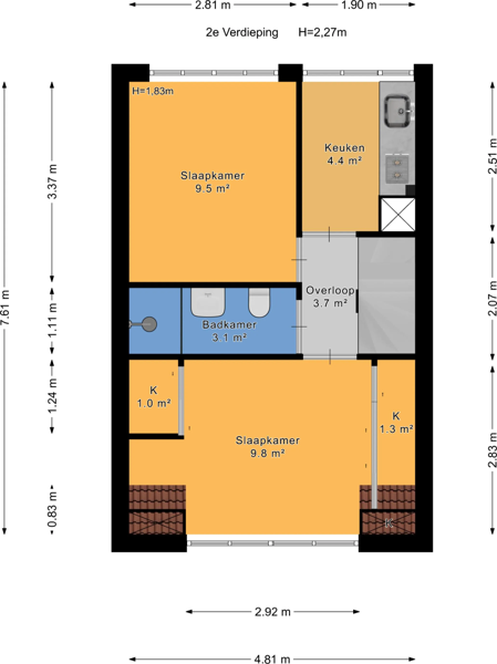 Plattegrond 2e verdieping